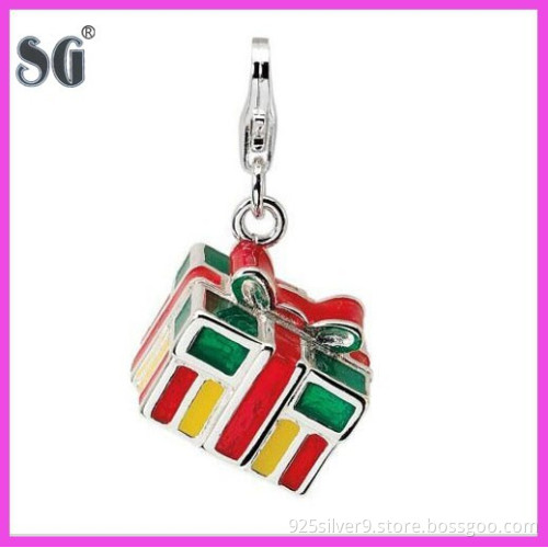 Holiday cheer customize jewelry sterling silver christmas gift enamel colorful box charm